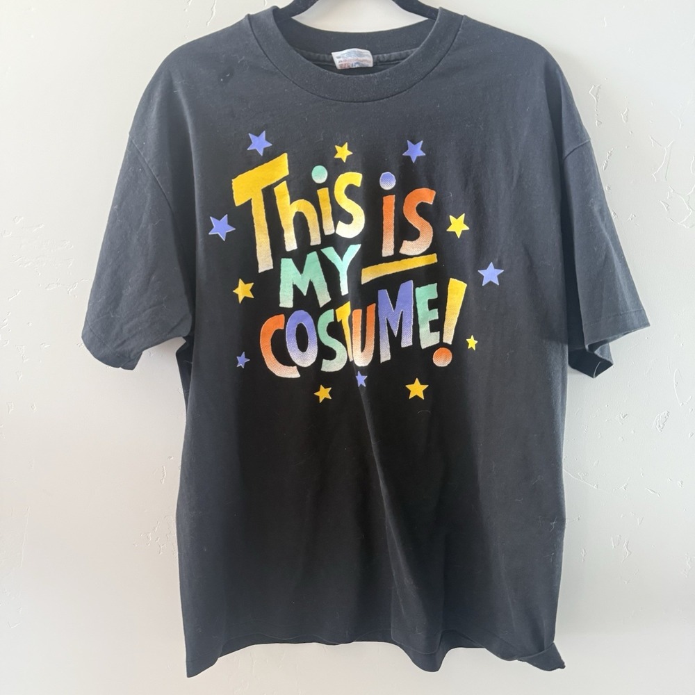 Vintage Halloween T-Shirt Mens‎ XL Hanes Single Stitch USA "This Is My Costume"